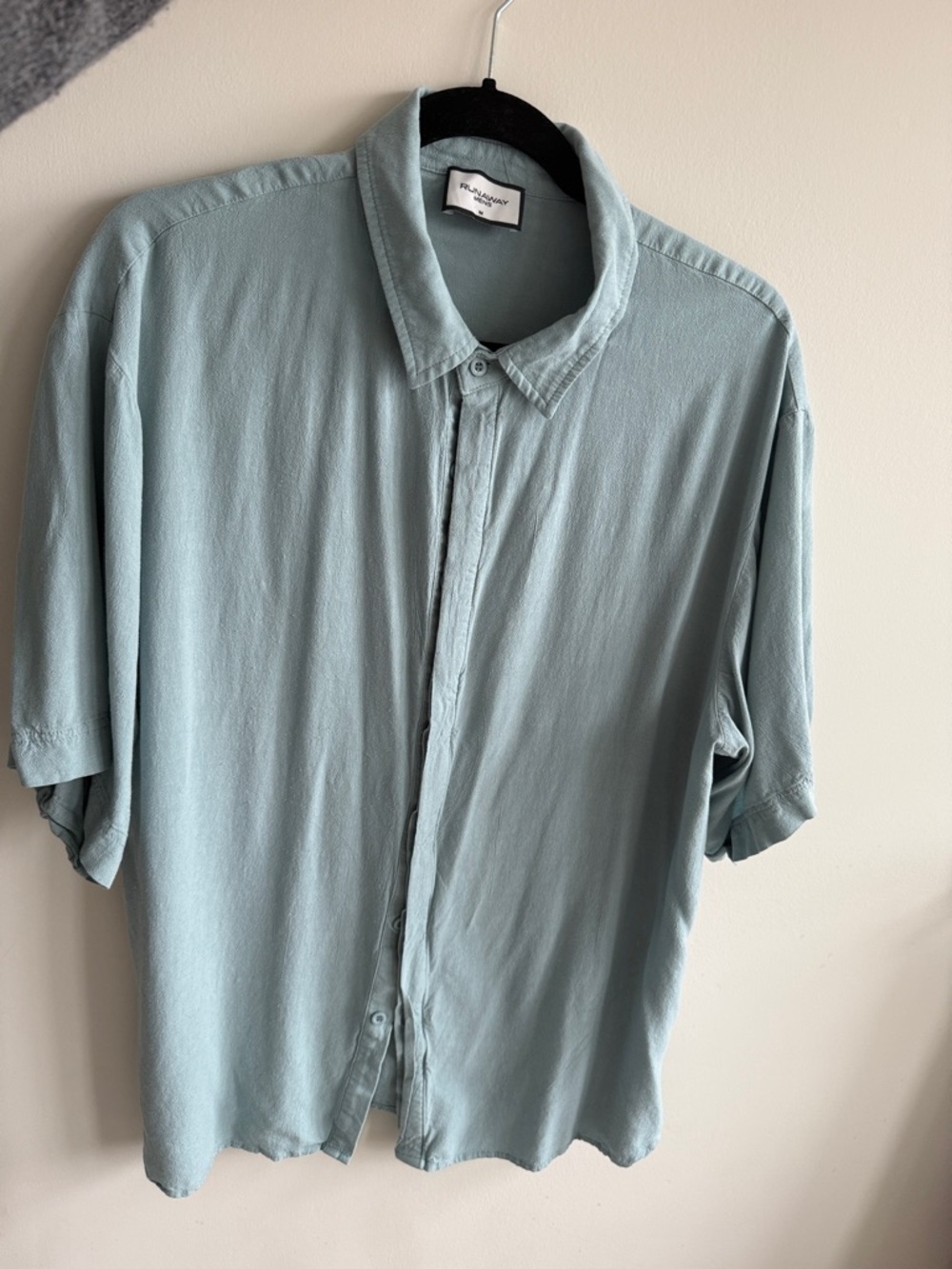 Relaxed Light Blue Short-Sleeve Button-Down Shirt by Rails